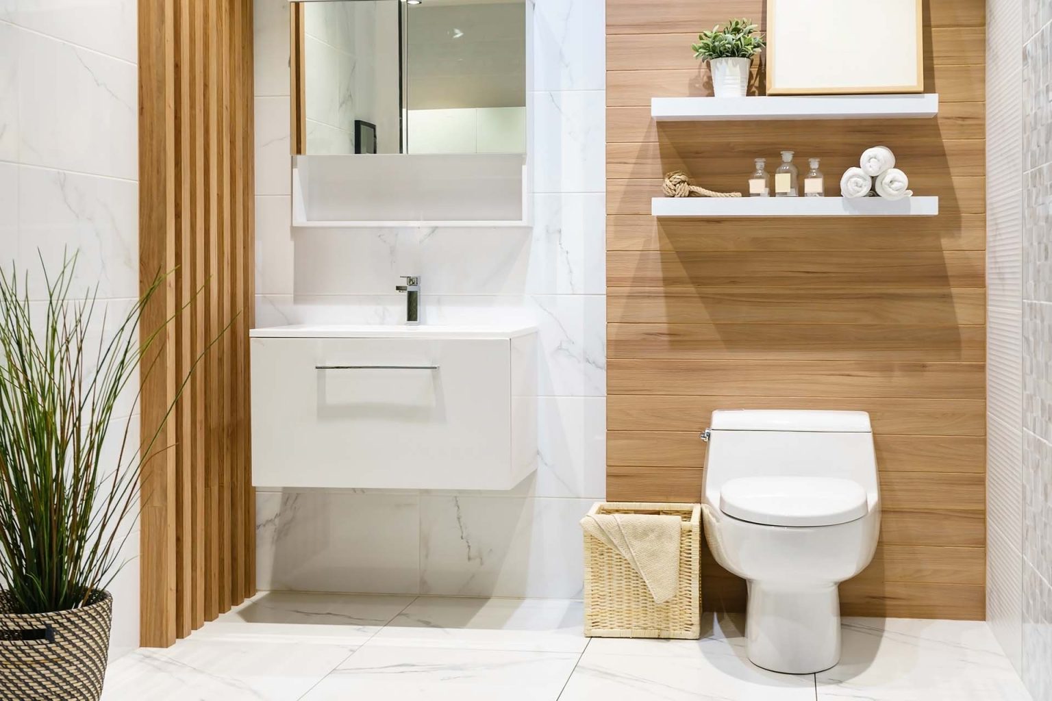 How to Hide Bathroom Pipes Without Breaking the Bank Contemporary