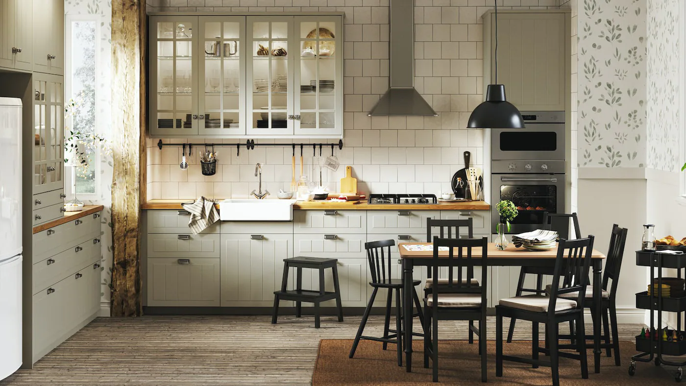 How Much Is An IKEA Kitchen A Comprehensive Guide Contemporary   A Traditional Style Kitchen With Beige Cabinets White Tiles A2297a70f6673259dac721e7f960b67b.webp