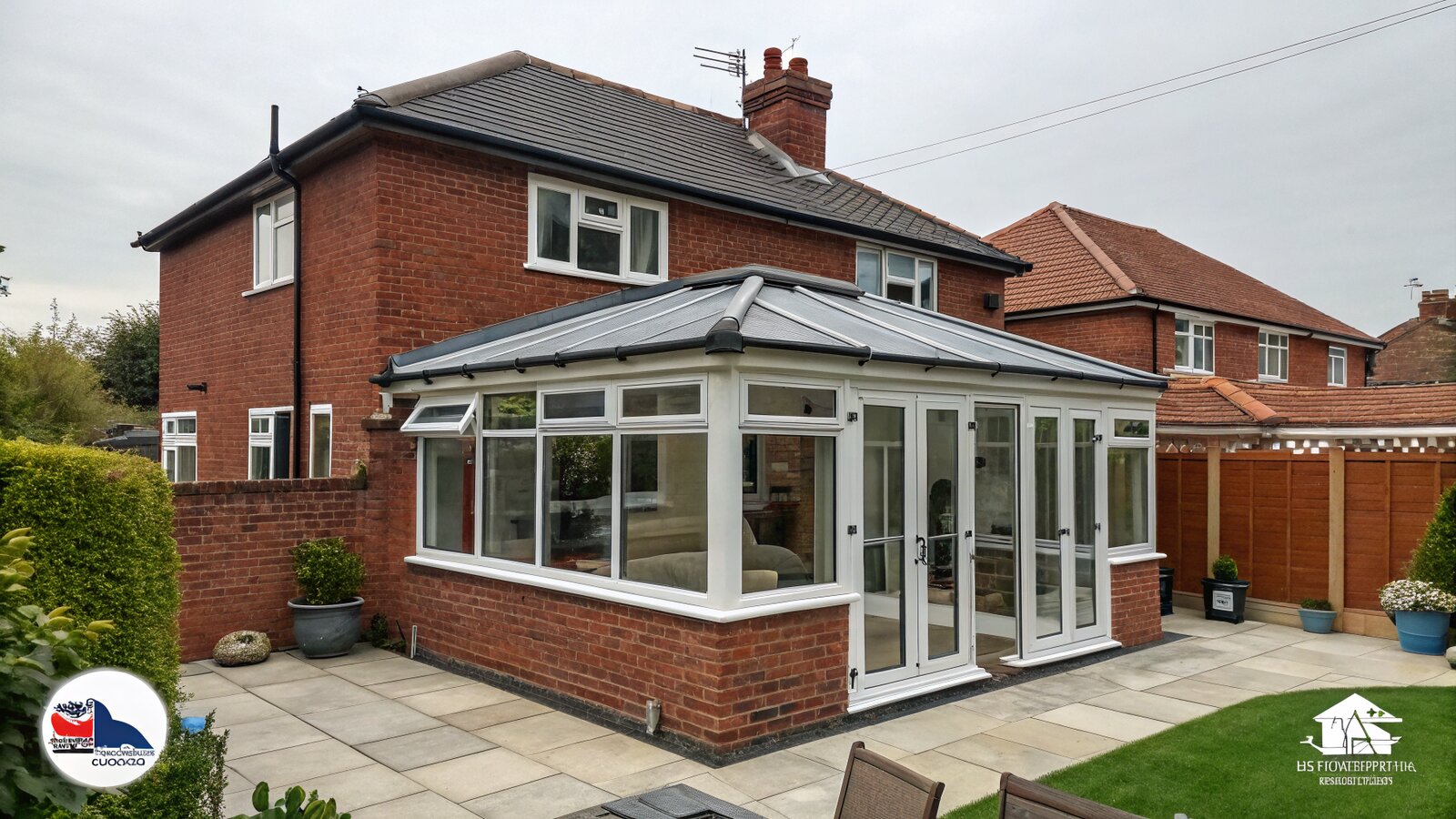 A UK conservatory fitted with a new lightweight tiled solid roof