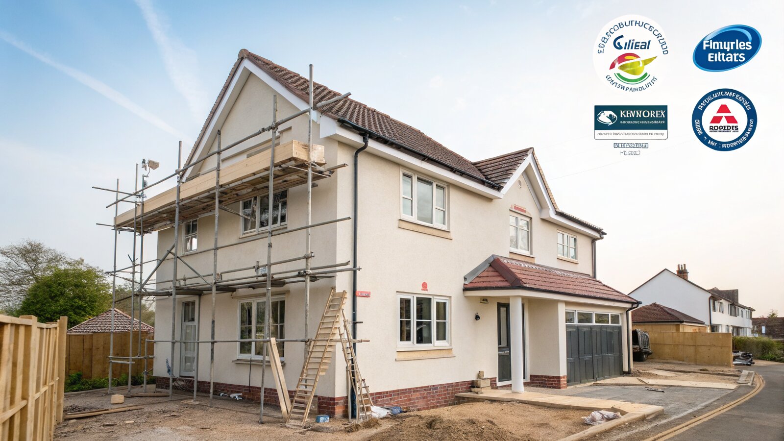 Two storey extension under construction
